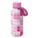 QUOKKA - Nerezová termoláhev Solid Kids s poutkem Pink Bricks 330 ml