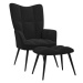 Relaxační křeslo se stoličkou černé samet, 328090