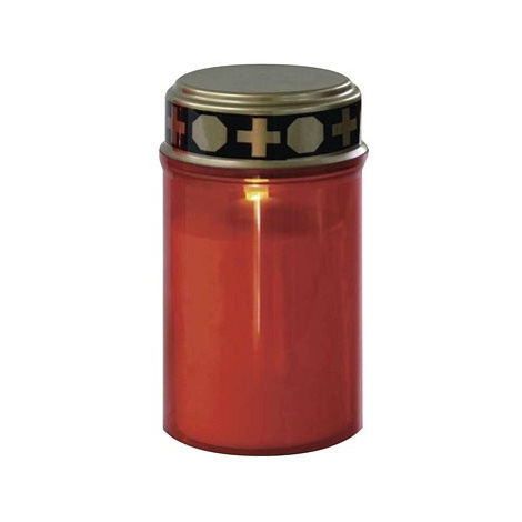 EMOS LED hřbitovní svíčka červená, 2x C, venkovní i vnitřní, teplá bílá, senzor
