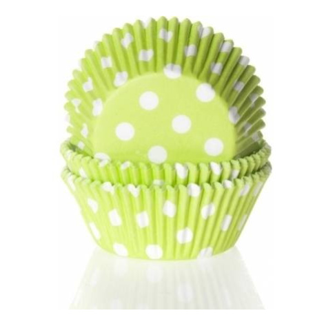 Papírový košíček na muffiny zelený puntíkovaný 50ks House of Marie
