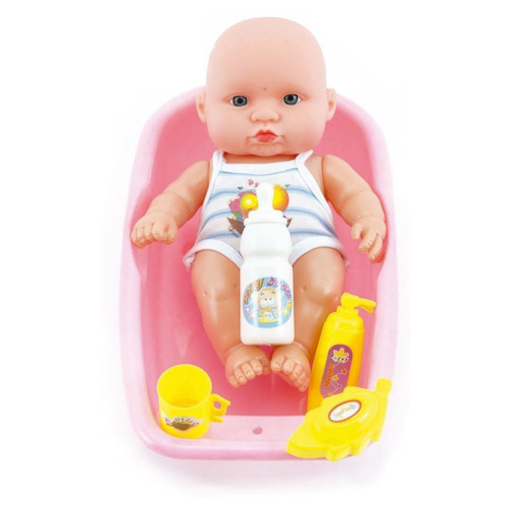 Teddies Miminko plast 18cm s doplňky ve vaničce