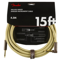 Fender Deluxe Series 15 Instrument Cable Angled Tweed