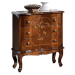 Estila Luxusní klasický noční stolek Clasica se třemi šuplíky z dřevěného masivu s vyřezávanou v