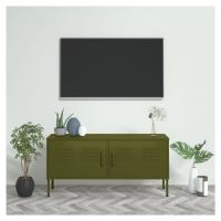 vidaXL TV skříňka olivově zelená 105 x 35 x 50 cm ocel