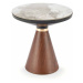 Konferenční stolek GENESIS S — keramika, kov, dekor bílý mramor / ořech