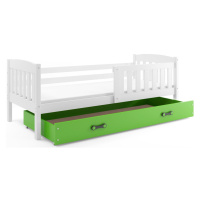 BMS Dětská postel KUBUŠ 1 s úložným prostorem| bílá Barva: bílá / zelená, Rozměr: 190 x 80 cm
