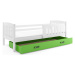 BMS Dětská postel KUBUŠ 1 s úložným prostorem| bílá Barva: bílá / zelená, Rozměr: 190 x 80 cm