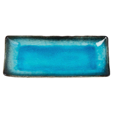 Modrý keramický servírovací talíř MIJ Sky, 29 x 12 cm