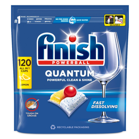 Finish Quantum All in 1 lemon sparkle kapsle do myčky 120 ks