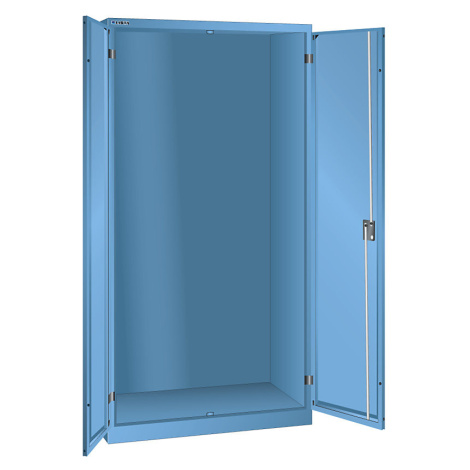 LISTA Skříň s otočnými dveřmi, v x š x h 1950 x 1000 x 580 mm, bez polic a zásuvek, světlá modrá