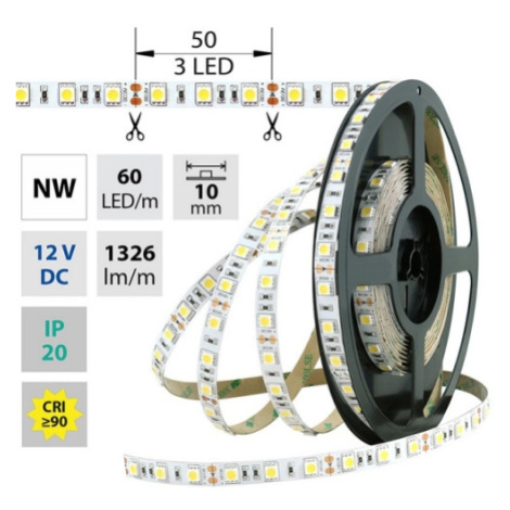 LED pásek délka 5m McLED neutrální bílá 12V 14,4W 10mm ML-121.665.60.9-04000.500X05