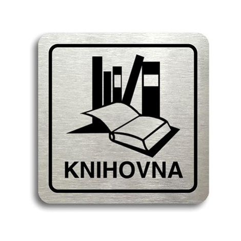 Accept Piktogram "knihovna" (80 × 80 mm) (stříbrná tabulka - černý tisk)