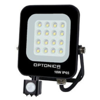 LED SMD reflektor s PIR čidlem Černý Body IP65 10W Teplá bílá