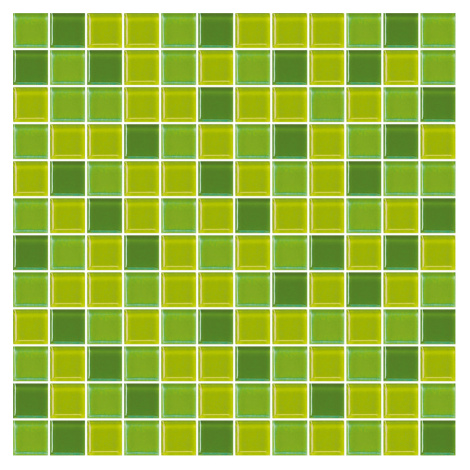 Skleněná mozaika Premium Mosaic zelená 30x30 cm lesk MOS25MIX4