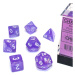 Sada kostek Chessex Borealis Polyhedral Purple/White Luminary 7-Die Set