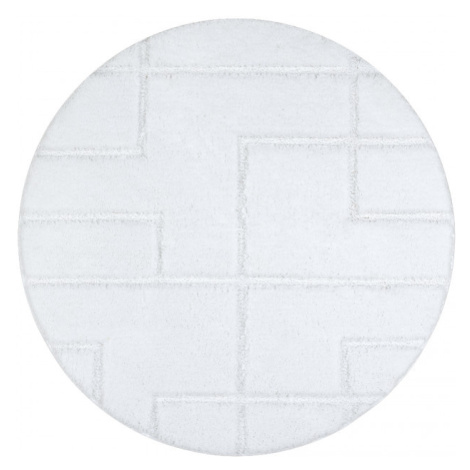 Koupelnový kobereček SUPREME LINES linie, bílý kruh