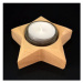 AMADEA Dřevěný svícen ve tvaru hvězdy, masivní dřevo, 10x3 cm