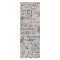 Dekoria Koberec Cottage Letters wool/spa blue 60x180cm, 60 x 180 cm