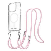 AlzaGuard Luxe Detach Lanyard Case Compatible with MagSafe for iPhone 15 Pro růžový