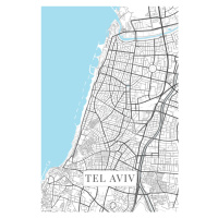 Mapa Tel Aviv white, (26.7 x 40 cm)