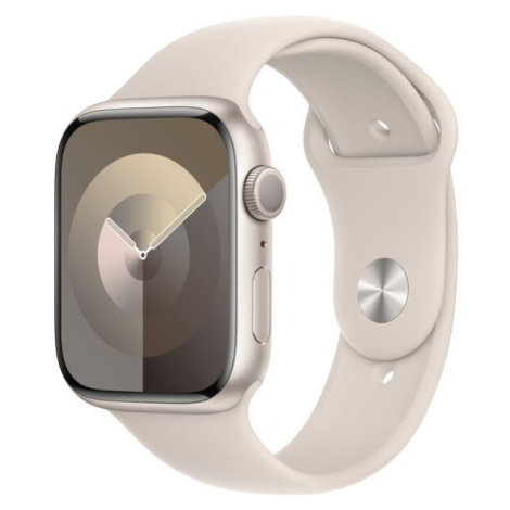 Apple Watch Series 9 45mm Hvězdně bílý hliník s hvězdně bílým sportovním řemínkem M/L Hvězdně bí