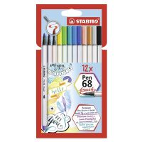 Stabilo, 568/12-21, Pen 68 brush, štětečkové fixy, 12 ks