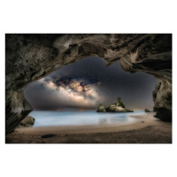 Fotografie In the cave with starry sky, Daiki Suzuki, 40x26.7 cm