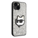 Karl Lagerfeld KLHCP14SG2CPS hard silikonové pouzdro iPhone 14 6.1" silver Glitter Choupette Pat