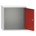 Uzamykatelný box, v x š x h 450 x 450 x 426 mm, světlá šedá / ohnivě červená