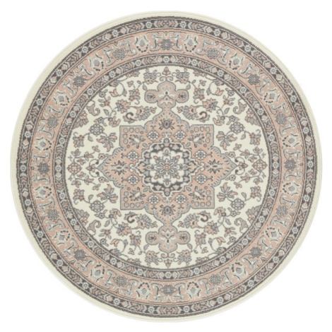 Nouristan - Hanse Home koberce Kruhový koberec Mirkan 104443 Cream/Rose Rozměry koberců: 160x160