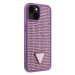 Zadní kryt Guess Rhinestones Triangle Metal Logo pro Apple iPhone 15, purple