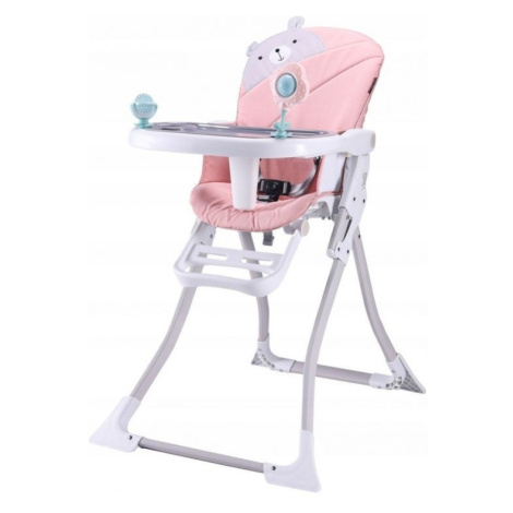 ECOTOYS Dětská jídelní židle Teddy bílo-růžová
