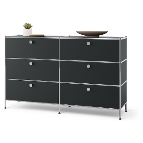 Tchibo - Kovová komoda »Cn3« se 6 zásuvkami - barva: černá