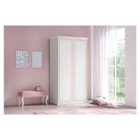 Dvoudveřová šatní skříň betty - bílá/růžová