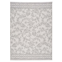 Šedý venkovní koberec Universal Weave Floral, 130 x 190 cm