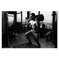 Umělecká fotografie Young Fit Man Doing Box Jumps In Gym, Ibrakovic, (40 x 26.7 cm)