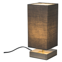 Moderní stolní lampa šedá s ocelí - Milo