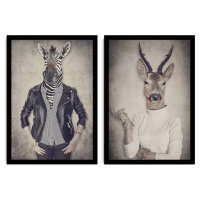 Dvoudílný obraz Home Ribs and Deer, 72 x 50 cm