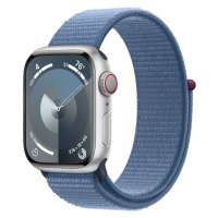 Apple Watch Series 9 GPS + Cellular 41mm stříbrné hliníkové pouzdro s ledově modrým provlékacím 