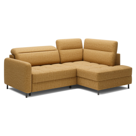 Rohová sedačka Barea pravá s pohyblivými opěrkami hlavy a kovovými nožkami - ELTAP