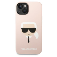 Karl Lagerfeld Liquid Silicone Karl Head kryt iPhone 14 Plus růžový