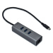 USB Hub i-tec Metal USB-C / 3x USB 3.0 + 1x RJ45 / stříbrná / ZÁNOVNÍ