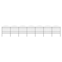 vidaXL Zahradní plot s hroty ocel (1,5–1,75) x 11,9 m černý