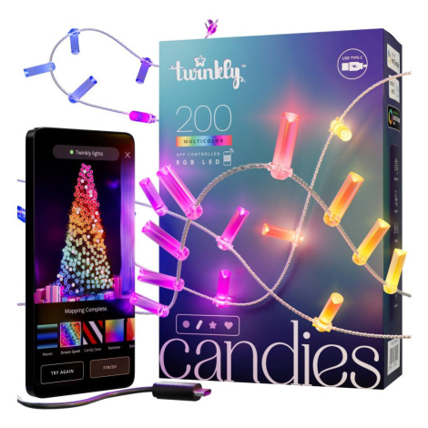 Twinkly TWKC200RGB-T - LED RGB Stmívatelný vánoční řetěz 200xLED 14 m USB Wi-Fi TWKC200RGB-T