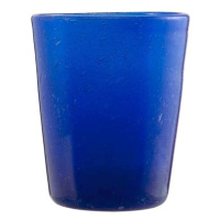 Sklenice na vodu skleněná MEMENTO modrá 10cm