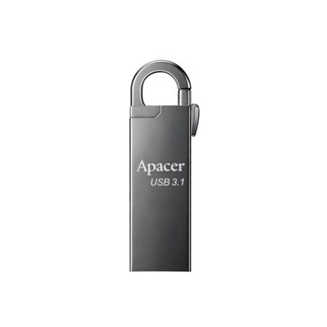 Apacer USB flash disk, USB 3.0, 16GB, AH15A, stříbrný, AP16GAH15AA-1, USB A, s karabinkou