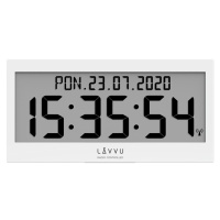 Bílé digitální hodiny s češtinou LAVVU MODIG řízené rádiovým signálem LCX0010