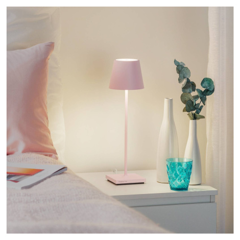 Zafferano Zafferano Poldina LED stolní lampa, dobíjecí baterie, matná, růžová