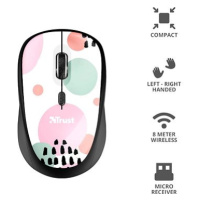 Trust Yvi Wireless Mouse Pink Circles