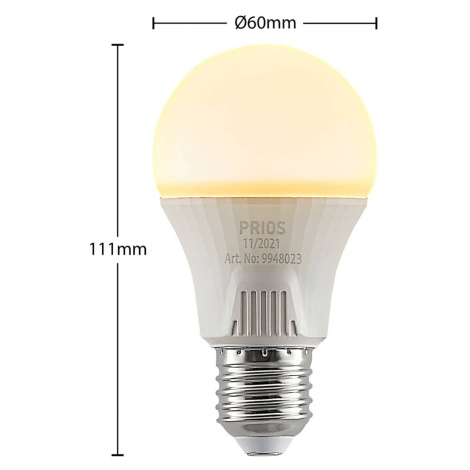 PRIOS LED žárovka E27 A60 11W bílá 2 700K sada 10 ks